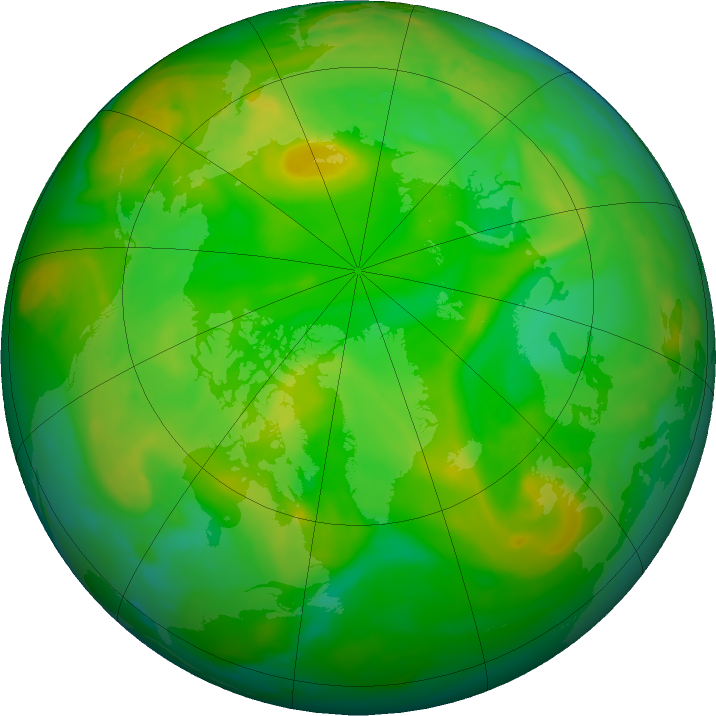 Arctic ozone map for 25 June 2022